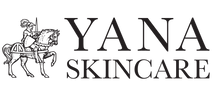 YANA SKINCARE brand horizontal logo with text and knight on horseback icon.