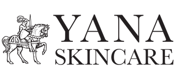 YANA SKINCARE brand horizontal logo with text and knight on horseback icon.